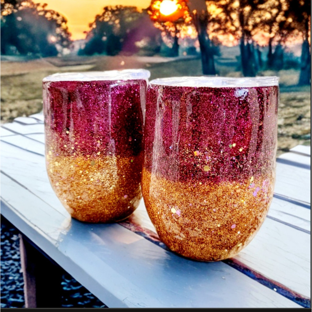 Stemless wine glass set- Custom